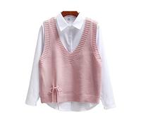 Maglione Senza Maniche Donna, Scollo A V, Gilet Scolastico Giapponese
