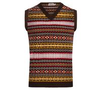 Maglione Senza Maniche In Maglia Fair Isle Da Uomo Retro Vintage The BEATLES