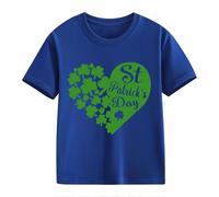 Maglione senza pancia per adolescenti, a maniche lunghe St. Day Middle and Large Children's Retro Personality 2D Printing Children's Loose Short Sleeved, Blu, 2-3 Jahre