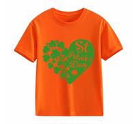 Maglione senza pancia per adolescenti, a maniche lunghe St. Day Middle and Large Children's Retro Personality 2D Printing Children's Loose Short Sleeved, Colore: arancione., 3-4 Jahre