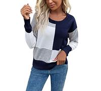 Maglione Smanicato Donna Maglioni Montagna Donna Maglione Lavorato A Maglia A Maniche Lunghe con Cuciture Girocollo Autunno E Inverno da Lupetto Invernale Maglioni Lana Blue M
