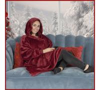 Maglione Snuggle, coperta con cappuccio Snuggle, felpa con cappuccio oversize donna, felpa con cappuccio uomo, felpa con cappuccio 104x102 cm rosso granato