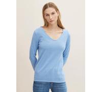 Maglione sottile a maglia per donna TOM TAILOR Basic Stretch con scollo a V