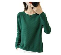 Maglione sottile da donna in maglia di cotone maglione da donna girocollo solido maglione primavera selvaggio usura esterna superiore, En8, XL