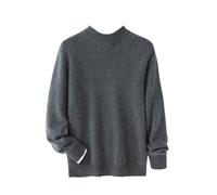 Maglione spesso in cashmere da uomo con collo a lupetto a maniche lunghe pullover autunno inverno top, Grigio scuro9, L