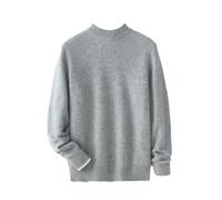 Maglione spesso in cashmere da uomo con collo a lupetto a maniche lunghe pullover autunno inverno top, Grigio Chiaro9, L