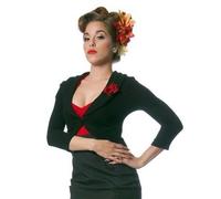 Maglione Steady Rose Marilyn Nero Goth Punk Rocker Pin Up Rockabilly S-3XL