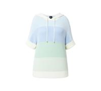 Maglione Ulla Popken donna taglie forti righe a blocchi cappuccio mezza...
