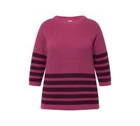 Ulla Popken 826384-Pullover a Righe con Maniche a 3/4 Pullover, Lilla, 56-58 Donna