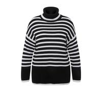 Maglione Ulla Popken donna taglie forti righe maglia a costine girocollo