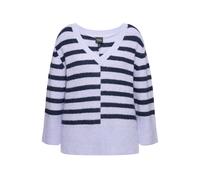 Maglione Ulla Popken donna taglie forti Ringel oversize girocollo manica...