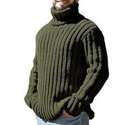 Maglione Uomo Collo Alto - Lupetto Uomo Invernale Basic Slim Fit Manica Lunga Camicia Maglia a Trecce Taglie Forti Top da Uomo Elegante Caldo Maglioni Lupetto Uomo per Uscire