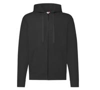 maglione uomo Felpa con zip lunga coperta e cappuccio fruit of the loom