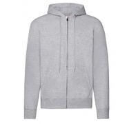maglione uomo Felpa con zip lunga coperta e cappuccio fruit of the loom