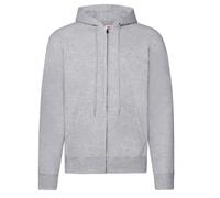 maglione uomo Felpa con zip lunga coperta e cappuccio fruit of the loom