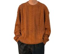 Maglione Uomo Girocollo, Maglione Lavorato a Maglia Maglione-Pullover Elegante Felpa Lavorata a Maglia Maglione in Cotone Slim Fit Cross Lines Maglia Uomo Firmata Abbigliamento Uomo Invernale