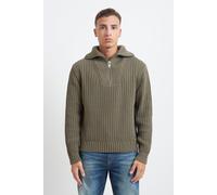 Maglione Uomo HUGO con Colletto a Zip Cotone e Relaxed Fit Modello 7002 - verde oliva / XL