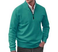 Maglione Uomo Invernale Elegante Maglioni con Mezza Zip Collo Alto Manica Lunga Stand Collare Maglioncino Cashmere Casual Basic Sweater Caldo Pesante Pullover Termica Lavoro Felpe Giacca Classics Moda