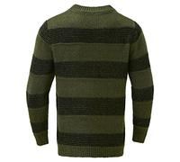 Maglione Uomo Invernale - Suéter De Cuello De Punto para Hombre Suéter Redondo Suéter De Hombre Suéteres De Rayas Casuales para Hombre Suéteres (Green XL)