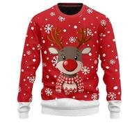 Maglione Uomo Natale, Maglioncino Girocollo Maglione Lavorato a Maglia Donna Stampati In 3d a Maniche Lunghe Felpa Natalizia Senza Cappuccio Pullover Natalizio Maglione Natale Trash Per Uscire
