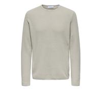 Maglione Uomo ONLY&SONS Manica Lunga Girocollo Cotone Comodo Elegante Maglia, Colore:Beige-2, Dimensione Maglia:L