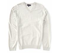Maglione V-Neck In Lana Merino Hart Schaffner Marx, Ecru Heather [XL]