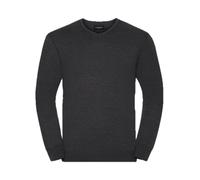 Maglione Vee Neck In Cotone Grigio Nero Blu Russell Collection