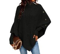 Maglioni a Collo Alto da Donna, Poncho in Maglia Grossa, Mantellina, Pullover avvolgenti