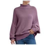 Maglioni autunnali da donna maglione a maglia grossa manica a pipistrello collo arrotolato stile Europa America accogliente abbigliamento invernale comodo vestibilità ampia maglioni a maglia per le