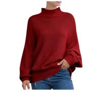 Maglioni autunnali da donna maglione a maglia grossa manica a pipistrello collo arrotolato stile Europa America accogliente abbigliamento invernale comodo vestibilità ampia maglioni a maglia per le