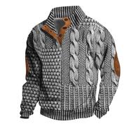 Maglioni caldi da uomo, felpa con bottoni, maglia con toppa calda sul gomito, maglione spesso per autunno e inverno, termica, morbida e confortevole, maglieria per abbigliamento all'aperto, GY2., L