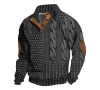 Maglioni caldi da uomo, felpa con bottoni, maglia con toppa calda sul gomito, maglione spesso per autunno e inverno, termica, morbida e confortevole, maglieria per abbigliamento all'aperto, GY1., 4XL