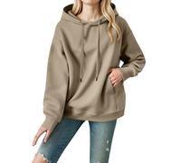 Maglioni da donna a maniche lunghe con scollo a V maglioni casual per autunno inverno morbidi elasticizzati Regular Fit maglioni a tinta unita da donna, Kaki, L