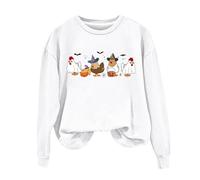 Maglioni da donna a maniche lunghe con scollo a V maglioni casual per autunno inverno morbido stre-tch vestibilità regolare T-shirt da donna tinta unita, Bianco, L