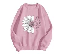 Maglioni da donna a maniche lunghe, girocollo, inverno autunno, top basic, vestibilità ampia, casual, alla moda, con grafica, per donne, atletica, sport, tattica, rosa, S