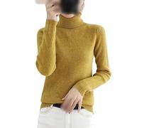Maglioni Da Donna colletto alto Invernale Manica Lunga Casual Maglione Lavorato A Coste Maglione Di Lana Pullover Lavorato A Maglia Maglione colletto alto Invernale Top Caldi Pullover Maglieria,Gial