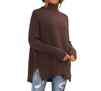 Maglioni da donna con collo alto, maglione oversize, maglione a maglia grossa a maniche lunghe, elegante, maglione invernale oversize, maglione casual a maglia fine, maglione invernale con collo alto