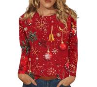 Maglioni da Donna Maglieria a Righe Natalizi Elegante Adolescenti Maglioni Oversize Ugly Motivo Natalizie Senza Cappuccio Natalizio Felpa Invernale Curvy Classico Girocollo Renna Natalizia in Pile