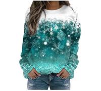 Maglioni da Donna Natalizio Pullover Cotone Natale Leggera Felpa da Natale Senza Cappuccio Streetwear Sweatshirt Donna con Stampa di Natale Elegante Maglione Girocollo Natalizia Maniche Lunghe Curvy