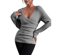Maglioni da donna Top lavorato a maglia Theraml Camicia da donna Autunno Inverno Tinta unita Scollo a V Comfort Fit Knit Off The Spalla Casual Pullover Maglione Party Costume Abiti di Natale Regali