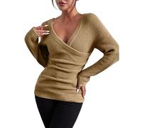 Maglioni da donna Top lavorato a maglia Theraml Camicia da donna Autunno Inverno Tinta unita Scollo a V Comfort Fit Knit Off The Spalla Casual Pullover Maglione Party Costume Abiti di Natale Regali