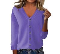 Maglioni da donna UK con bottoni alla moda scollo a V maglioni lavorati a maglia per donna casual maniche lunghe cardigan in cashmere inverno caldo da donna in pile morbido confortevole maglioni