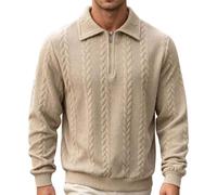 Maglioni da uomo con cerniera a quarto e collo rovesciato leggero | Pullover Maglione Regular Fit Caldo Top Manica Lunga Polo Tuta Top,Casual Moda Workwear Felpe Senza Cappuccio