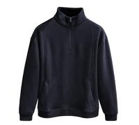 Maglioni da uomo con mezza zip casual a maniche lunghe pullover da uomo con zip a quarto felpa leggera maglioni caldi maglioni invernali felpe invernali colletto in pile, Nero , XXX-Large