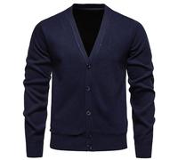 Maglioni da uomo con scollo a V aperto sul davanti, lavorato a maglia, a maniche lunghe, con bottoni, abbigliamento invernale, Marina Militare, XL
