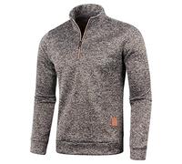 Maglioni da uomo con scollo a V e cerniera a un quarto: felpa da uomo con cerniera a 1/4, in pile, maglione a collo alto, maglione lavorato a maglia da uomo in pile sottile, casual, a maniche lunghe,