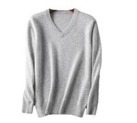 Maglioni da uomo in cashmere a maniche lunghe, con scollo a V, invernali, casual, pullover caldi, grigio chiaro, 9 M