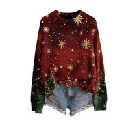 Maglioni di Natale da donna con stampa grafica dell'albero di Natale maglioni lavorati a maglia per le donne pullover girocollo maglioni casual maniche lunghe da donna top di Natale inverno caldo