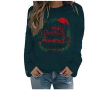 Maglioni di Natale Donna - Maglione Girocollo Donna Lavorato a Maglia Fine Manica Lunga Famiglia Invernale Maglioni Coppie Partner Christmas Sweater Maglione Lana Donna per Xmas Party