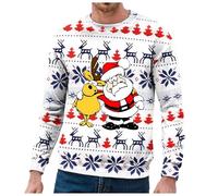 Maglioni di Natale Uomo, Maglia di Natale Uomo Maglioni Natalizi Divertenti on Renna Natalizia, Maglione Invernale Caldo, Maglione Natalizio a Maniche Lunghe, Maglione Capodanno Christmas Sweater
